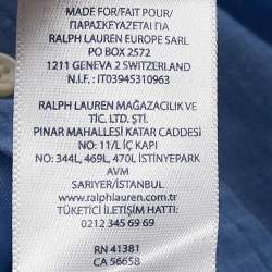 Pre Owned قميص بولو رالف لورين أزرق كتان أزرار أمامية 6 سنوات