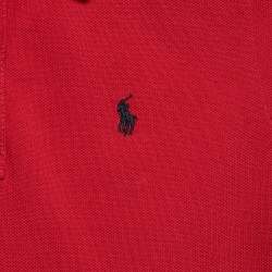 Pre Owned Polo Ralph Lauren Red Cotton Pique Polo T-Shirt 7 Yrs