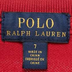 Pre Owned Polo Ralph Lauren Red Cotton Pique Polo T-Shirt 7 Yrs