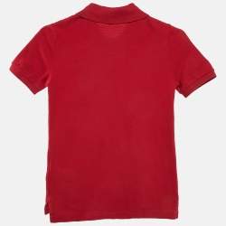 Pre Owned Polo Ralph Lauren Red Cotton Pique Polo T-Shirt 7 Yrs