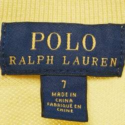 Pre Owned Polo Ralph Lauren Yellow Cotton Pique Polo T-Shirt 7 Yrs