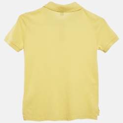 Pre Owned Polo Ralph Lauren Yellow Cotton Pique Polo T-Shirt 7 Yrs