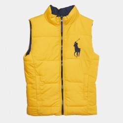 Polo Ralph Lauren Kids Blue/Yellow Synthetic Reversible Puffer Vest 6 Yrs 