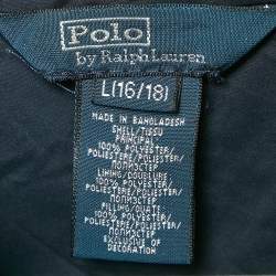 Polo Ralph Lauren Navy Blue Quilted Zip Front Jacket L /16-18 Yrs