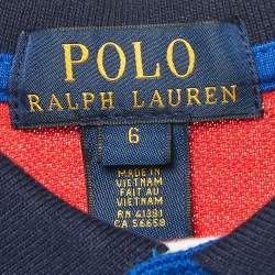 Pre Owned Polo Ralph Lauren Kids Colorblocked Cotton Pique Polo T-Shirt 6 Yrs