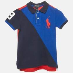 Pre Owned Polo Ralph Lauren Kids Colorblocked Cotton Pique Polo T-Shirt 6 Yrs
