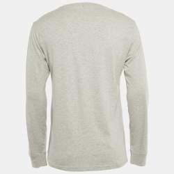 Pre Owned تي شيرت بولو رالف لورين أولاد رمادي مطبوع قطن بأكمام طويلة حجم كبير/18-20 سنة