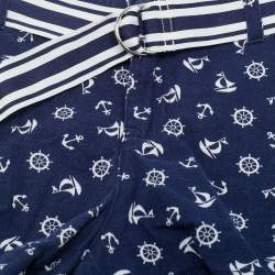 مملوكة مسبقًا شورت بولو رالف لورين أطفال أزرق بحري قطن مطبوعة 8 سنوات