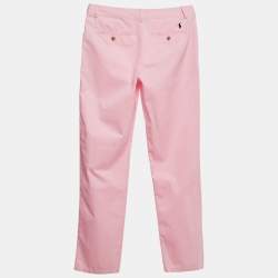Pre Owned Polo Ralph Lauren Boys Pink Logo Embroidered Cotton Trousers 20 Yrs 