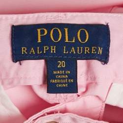Pre Owned Polo Ralph Lauren Boys Pink Logo Embroidered Cotton Trousers 20 Yrs 