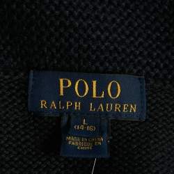 Pre Owned Polo Ralph Lauren Kids Navy Blue Knit Pirate Patch Sweater 14-16 Yrs 