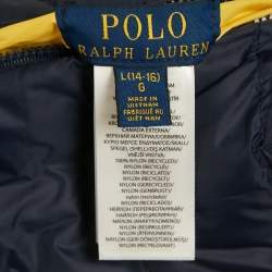Pre Owned Polo Ralph Lauren Boys Yellow/Blue Nylon Puffer Vest L/14-16Yrs