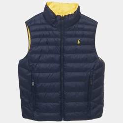 Pre Owned Polo Ralph Lauren Boys Yellow/Blue Nylon Puffer Vest L/14-16Yrs