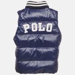 Pre Owned Polo Ralph Lauren Kids White/Navy Blue Nylon Reversible Gilet M/8-10Yrs