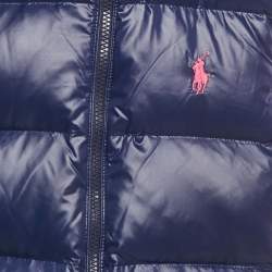 Pre Owned Polo Ralph Lauren Kids White/Navy Blue Nylon Reversible Gilet M/8-10Yrs