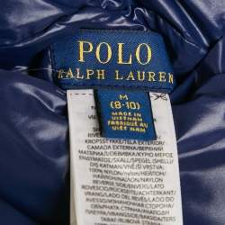 Pre Owned Polo Ralph Lauren Kids White/Navy Blue Nylon Reversible Gilet M/8-10Yrs