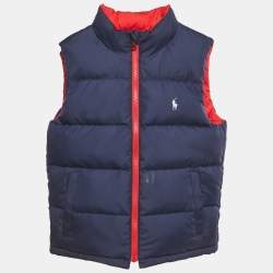 Pre Owned Polo Ralph Lauren Kids Red/Navy Blue Synthetic Reversible Gilet 7Yrs
