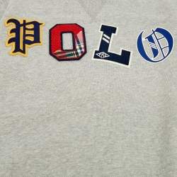 Pre Owned Polo Ralph Lauren Kids Cotton Knit Logo Patch Sweatshirt 8Yrs 