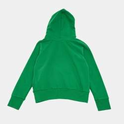 Pre Owned Polo Ralph Lauren Kids Green Logo Embroidered Cotton Blend Hoodie 8-10 Yrs