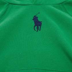 Pre Owned Polo Ralph Lauren Kids Green Logo Embroidered Cotton Blend Hoodie 8-10 Yrs