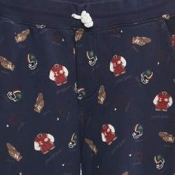 Pre Owned Polo Ralph Lauren Boys Navy Blue Baseball Print Cotton Sweatpants M/10-12Yrs