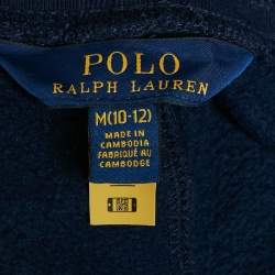 Pre Owned Polo Ralph Lauren Boys Navy Blue Baseball Print Cotton Sweatpants M/10-12Yrs