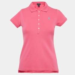 Pre Owned Polo Ralph Lauren Kids Pink Pique Cotton T-Shirt 12-14 Yrs 