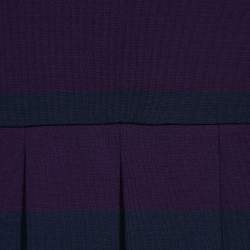 Polo Ralph Lauren Purple/Navy Blue Stripe Jersey Pleated Dress 16 Yrs