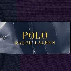 Polo Ralph Lauren Purple/Navy Blue Stripe Jersey Pleated Dress 16 Yrs