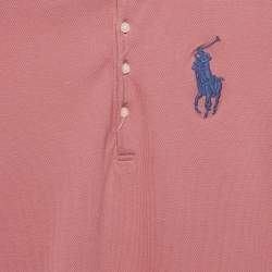 Pre Owned Polo Ralph Lauren Kids Pink Pique Polo Dress 8-10 Yrs