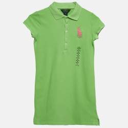 Polo Ralph Lauren Kids Green Pique Cotton Polo Dress 8-10 Yrs 