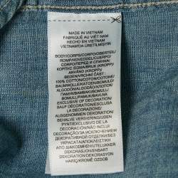 Pre Owned Polo Ralph Lauren Kid Blue Sea Print Denim Shirt 12 Yrs