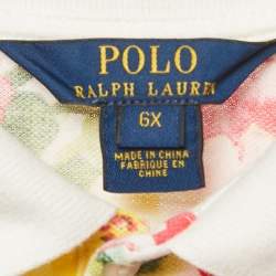 Polo Ralph Lauren Kids Pink Floral Print Pique Cotton Pleated Polo Dress 6 Yrs 