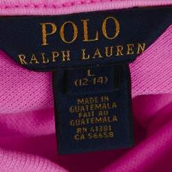 Polo Ralph Lauren Kids Pink Logo Embroidery Cotton Pique Dress L (12-14)