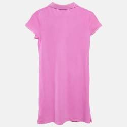 Polo Ralph Lauren Kids Pink Logo Embroidery Cotton Pique Dress L (12-14)