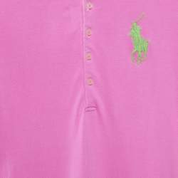 Polo Ralph Lauren Kids Pink Logo Embroidery Cotton Pique Dress L (12-14)
