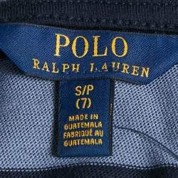 Polo Ralph Lauren Kids Blue Stripe Cotton Knit Bell Sleeve Top 7 Yrs