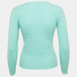 Polo Ralph Lauren Kids Mint Green Cable Knit Sweater 10-12 Yrs 