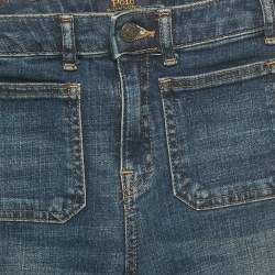 Pre Owned Polo Ralph Lauren Navy Blue Denim Jenn Flare Jeans 14 Yrs