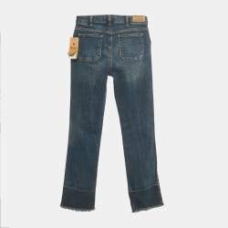 Pre Owned Polo Ralph Lauren Navy Blue Denim Jenn Flare Jeans 14 Yrs