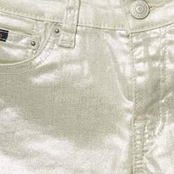 Pre Owned Polo Ralph Lauren Kids Sliver Metallic The Tompkins Skinny Jeans 8-10 Yrs 
