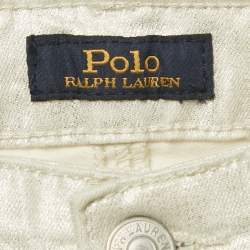 Pre Owned Polo Ralph Lauren Kids Sliver Metallic The Tompkins Skinny Jeans 8-10 Yrs 