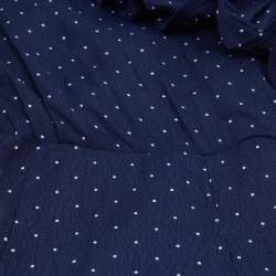 Pre Owned Polo Ralph Lauren Kids Navy Blue Polka Dot Crepe Dress 6 Yrs