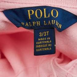 Pre Owned Polo Ralph Lauren Kids Pink Cotton Pique Mini Dress 3Yrs