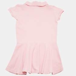 Pre Owned Polo Ralph Lauren Kids Pink Cotton Pique Mini Dress 3Yrs