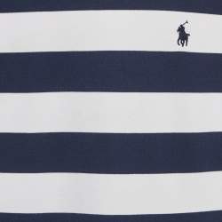 Pre Owned Polo Ralph Lauren Kids Blue/White Striped Jersey Flared Dress 8-10Yrs