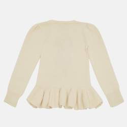 Pre Owned Polo Ralph Lauren Ivory Dog Intarsia Wool Knit Sweater 4Yrs