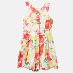 Pre Owned Polo Ralph Lauren Kids  Multicolor Floral Print Cotton Flared Dress 4Yrs