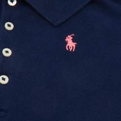 Pre Owned Polo Ralph Lauren Kids Navy Blue Cotton peplum T-Shirt 5Yrs