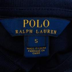 Pre Owned Polo Ralph Lauren Kids Navy Blue Cotton peplum T-Shirt 5Yrs